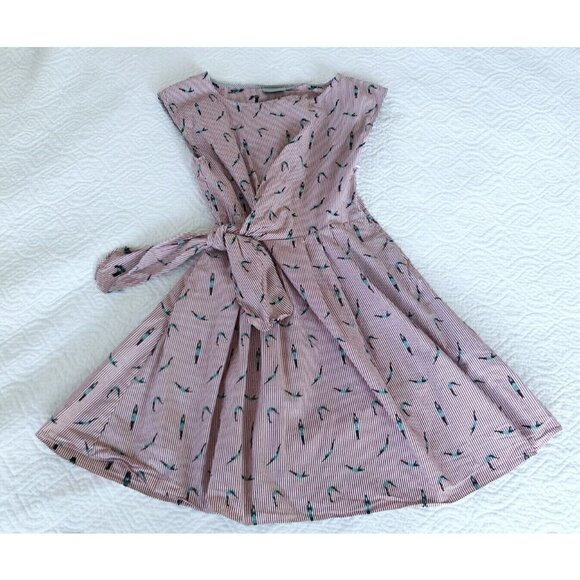 Maeve Anthropologie Women's Sz 8 Bathing Beauty Divers Swimming Tie Waist Dress - Picture 10 of 10